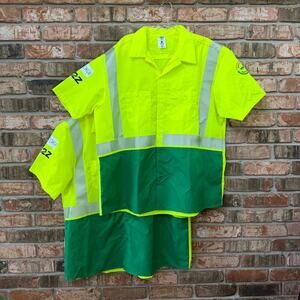 Waste Management Mens 3XL Work Shirts NEW Reflective Button Up Short Sleeve
